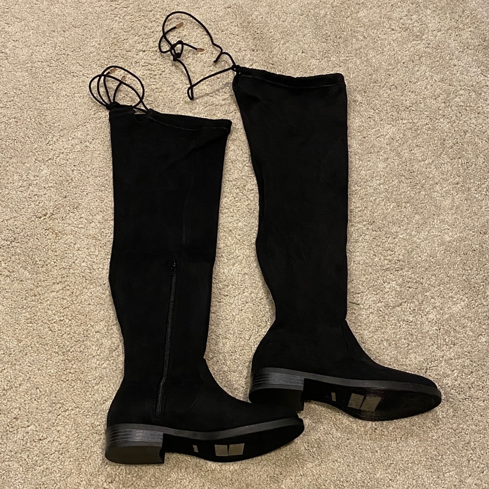 Bamboo women’s black boots, multiple sizes,